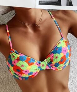 Floral Random Print Underwire Bikini Top