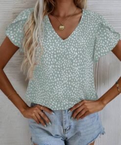 Leopard Petal Sleeve Top