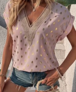 Guipure Lace Panel Blouse